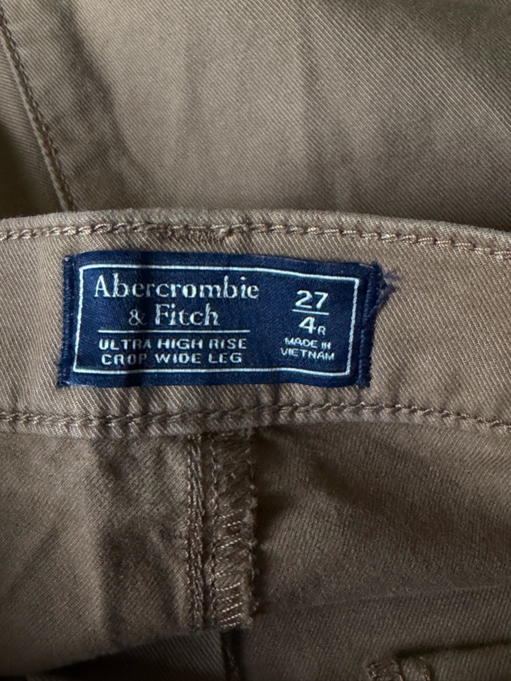 Abercrombie & Fitch Brown Ultra High Rise Cropped Wide Leg Pants 27 54847 - Picture 8 of 10